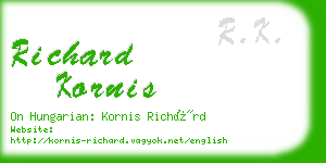 richard kornis business card